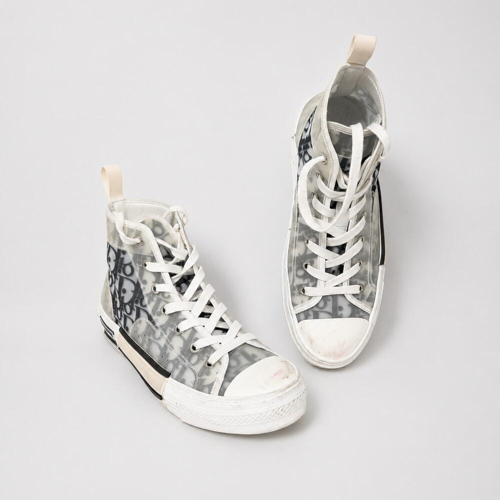 Dior B23 Oblique High Top Classic Monogram Sneakers Womens EU38/US 8